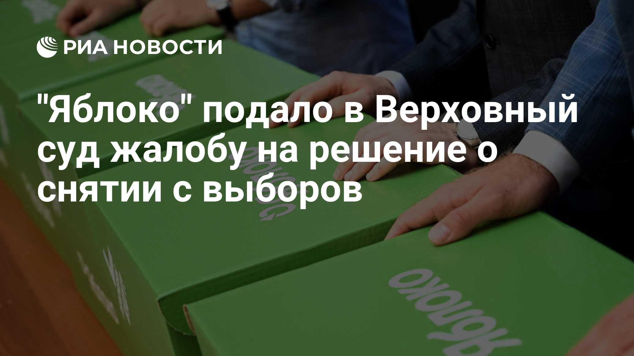 Апелляцию по делу о снятии «Яблока» с выборов рассмотрят 17 августа