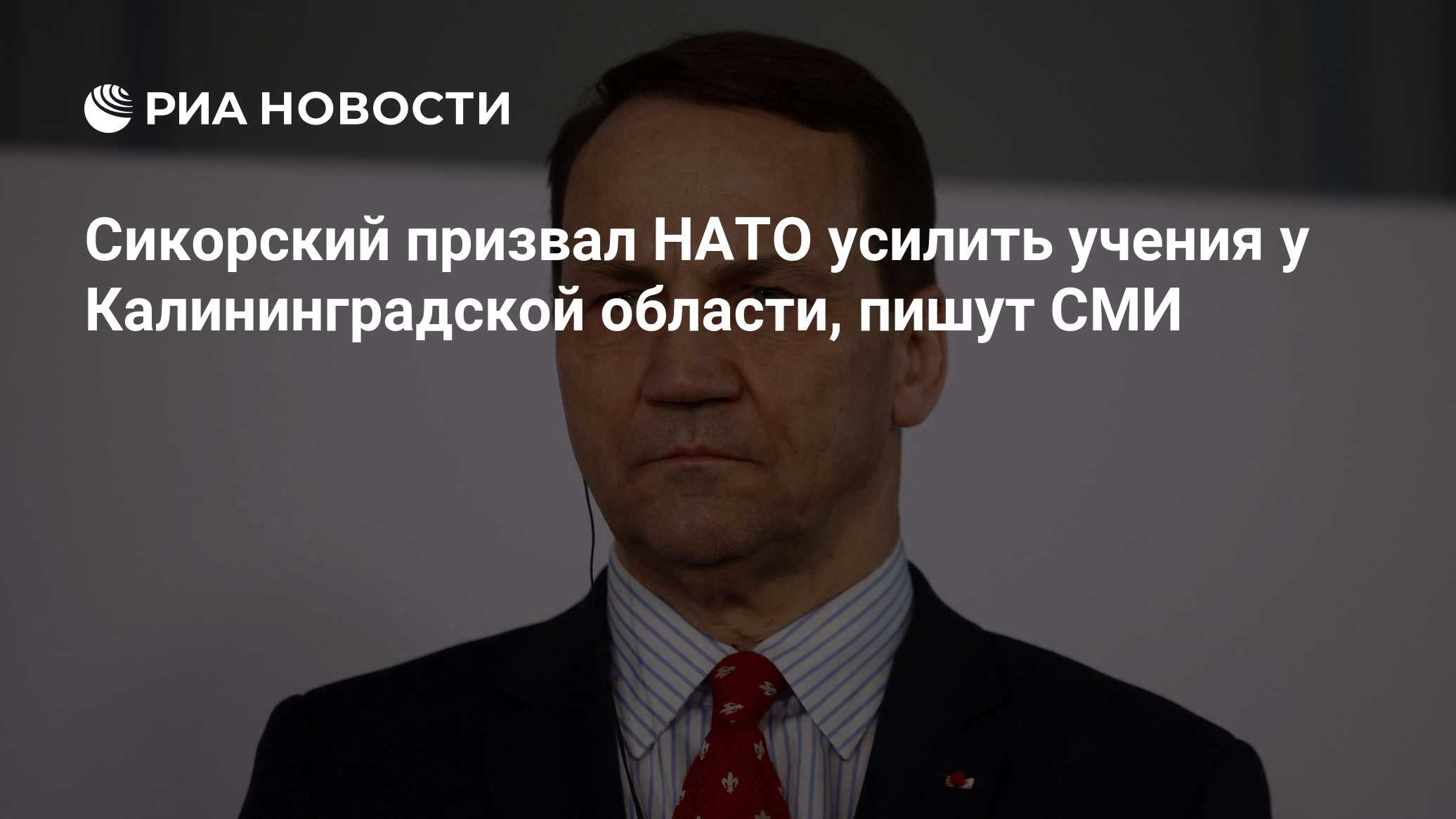 Глава МИД Польши Сикорский призвал НАТО активизировать учения у Калининграда