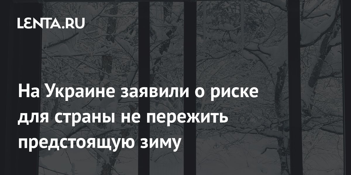 На Украине заявили о риске для страны не пережить предстоящую зиму