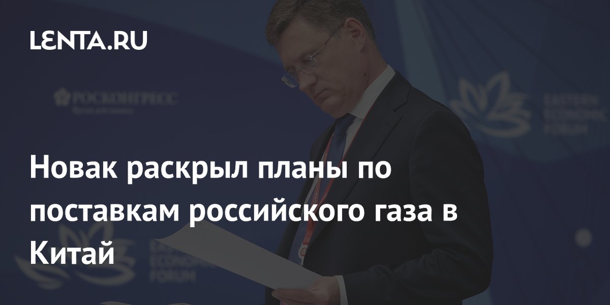 Новак раскрыл планы по поставкам российского газа в Китай