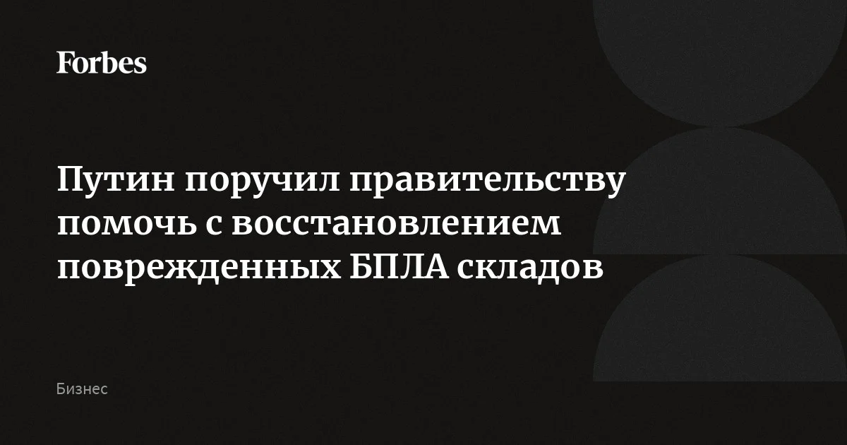 Путин поручил кабмину принять программу восстановления поврежденных складов