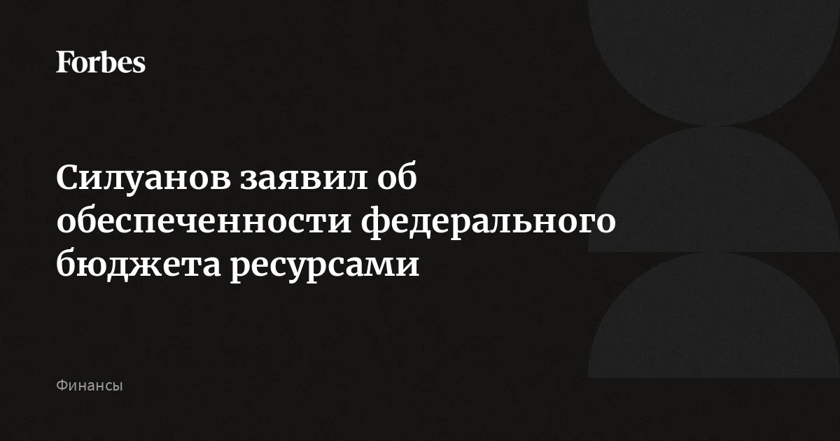Силуанов заявил об обеспеченности бюджета России ресурсами