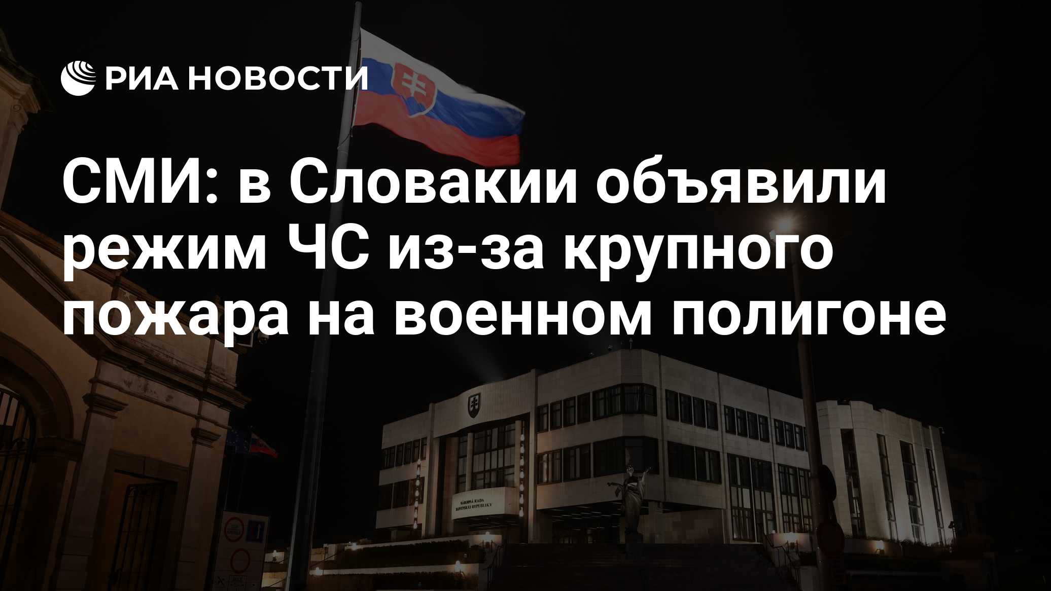 СМИ: в Словакии объявили режим ЧС из-за крупного пожара на военном полигоне