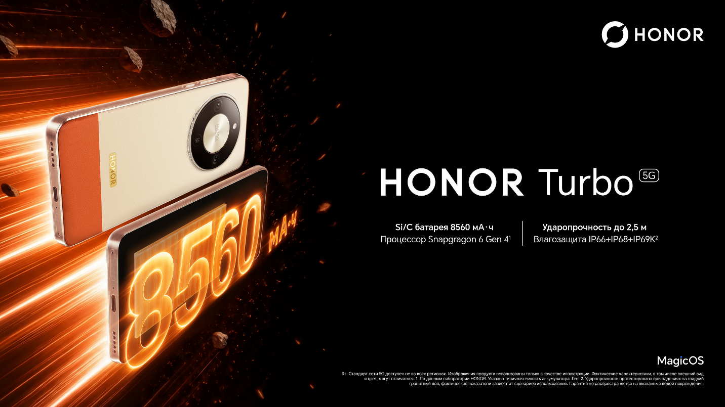 В России начались продажи защищенного смартфона HONOR Turbo